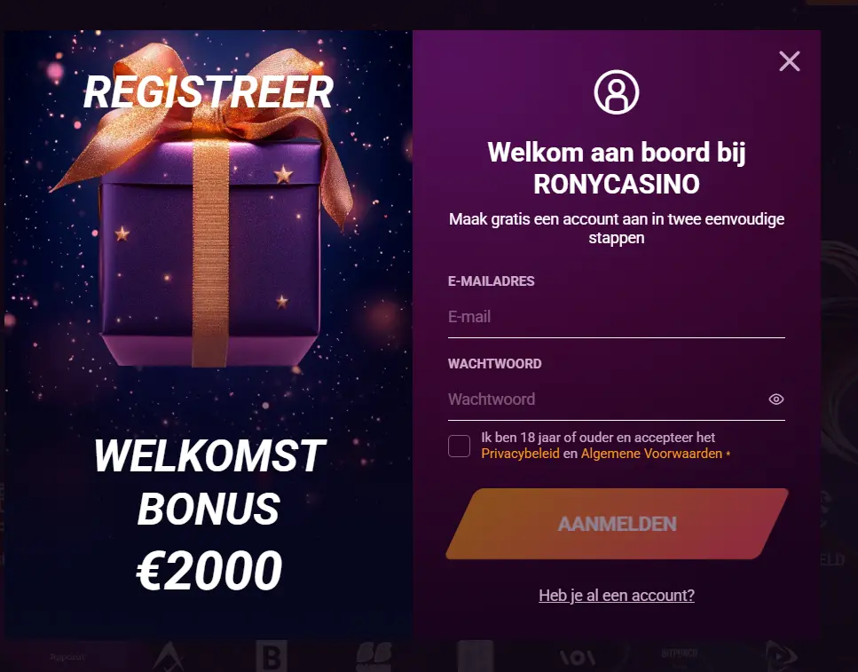 Rony Casino inloggen