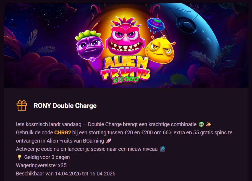Rony Casino promo code